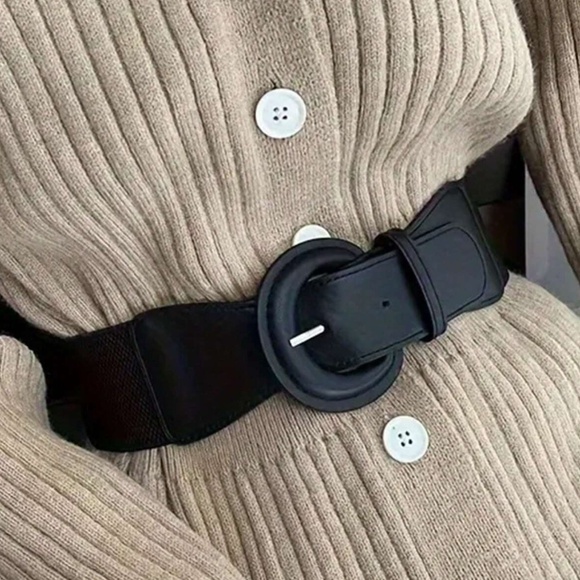 Accessories - Luxe Vegan Leather Stretchy Wide Belt